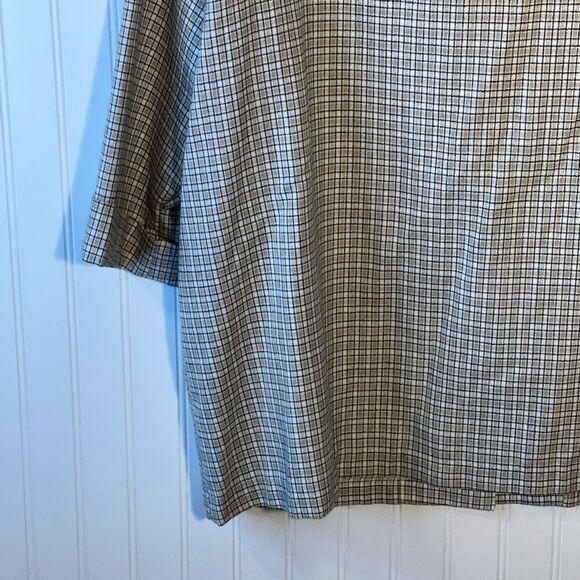 Vintage Alice Stuart One Button Blazer Jacket Women's size X-Large Tan Check - Picture 11 of 12